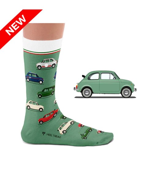 500 - Lustige Socken FIAT 500 Heel Tread socke kuschelsocken für damen lustig herren farbige coole socken