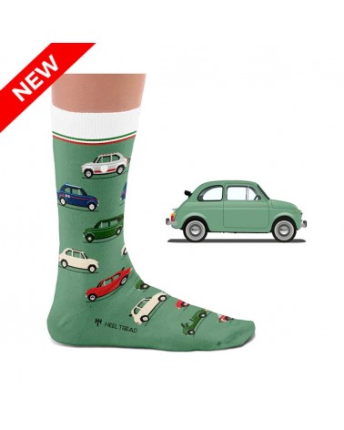 500 - Fun Socks FIAT 500 Heel Tread funny crazy cute cool best pop socks for women men