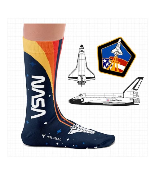 Weltraum - Coole Socken NASA Heel Tread socke kuschelsocken für damen lustig herren farbige coole socken