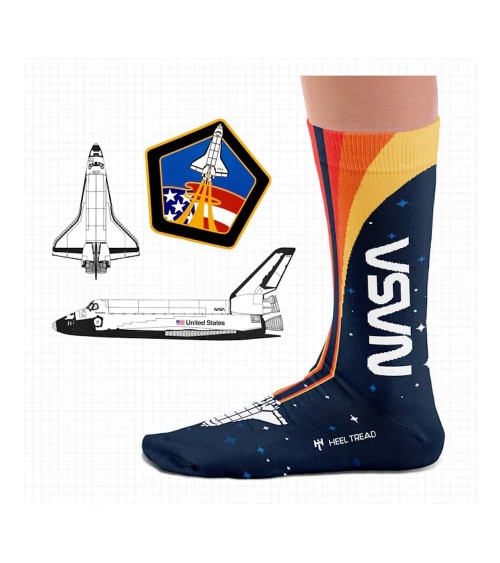 Espace - Chaussettes originales NASA Heel Tread jolies pour femme originales pour homme chausset rigolotes drole Suisse