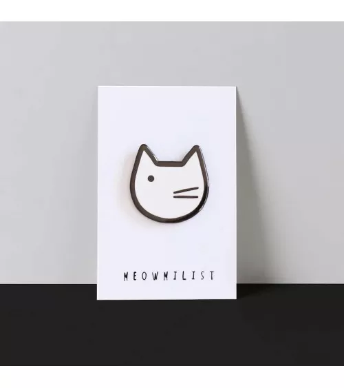 Pin's chat - Minimalist Cat Art Meowment Niaski pins rare métal originaux bijoux suisse