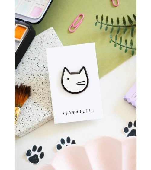 Cat Enamel Pin - Minimalist Cat Art Meowment Niaski broches and pins hat pin badges collectible