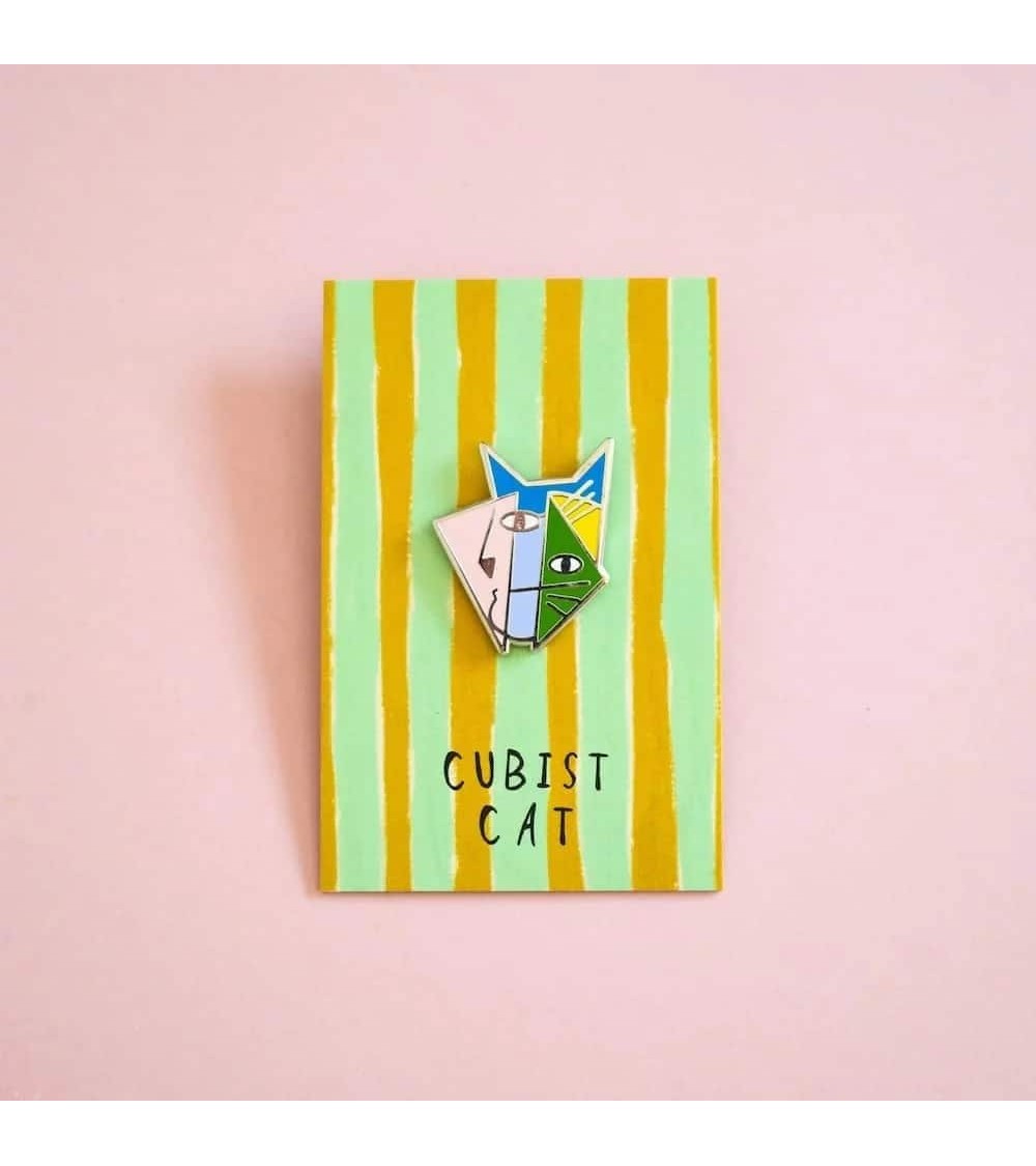Pin's chat - Cubist Cat Art Meowment Niaski pins rare métal originaux bijoux suisse