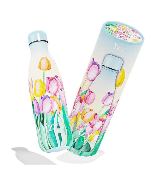 Champ de tulipes - Gourde, bouteille Isotherme 500ml IZY Bottles gourde sport metal d eau aluminium thé design