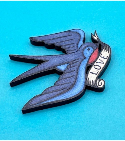 Schwalbe - Holzbrosche, Brosche aus Holz Su Owen Anstecknadel Ansteckpins pins anstecknadeln kaufen