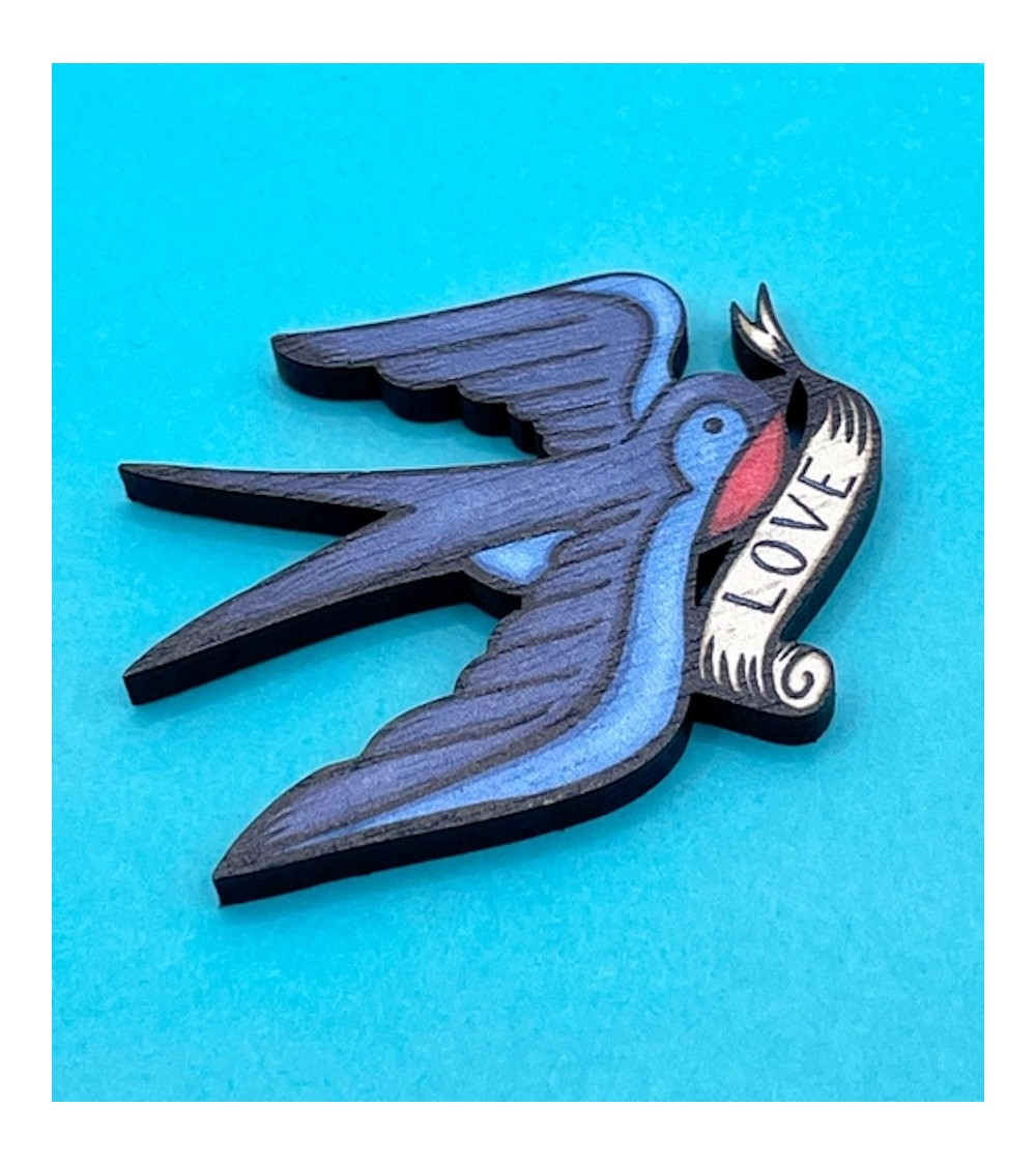 Schwalbe - Holzbrosche, Brosche aus Holz Su Owen Anstecknadel Ansteckpins pins anstecknadeln kaufen