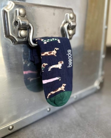 BePets - Ankle sock for women & men - Dog pattern, Dachshund Besocks funny crazy cute cool best pop socks for women men