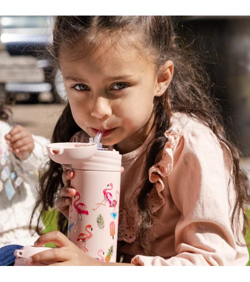 Pink Flamingo - Kids insulated water bottle IZY Bottles best water bottle