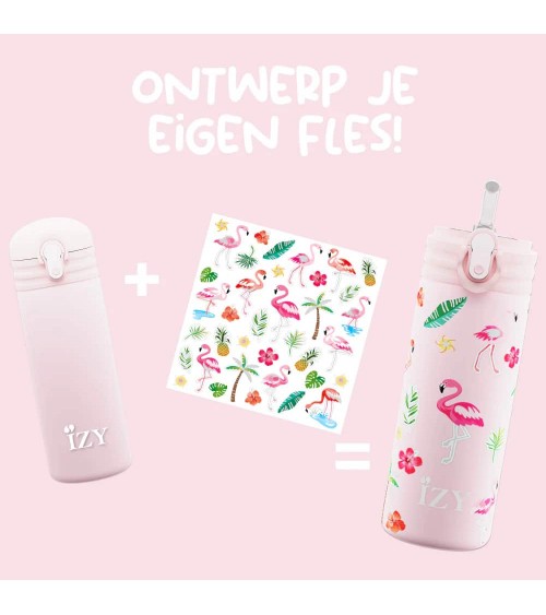 Rosa Flamingo - Kinder Thermo Trinkflasche IZY Bottles trink thermos flaschen wasserflaschen sport kaufen