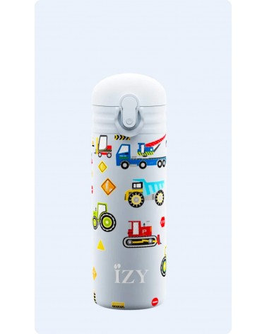 Machines et tracteurs - Gourde enfant isotherme avec paille - Bleu IZY Bottles gourde sport metal d eau aluminium thé design