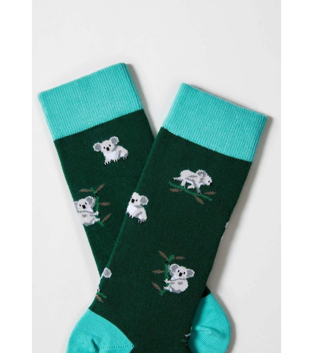 Be Koala - Chaussettes à motif en coton bio - Vert Besocks jolies pour femme originales pour homme chausset rigolotes drole S...