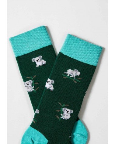 Be Koala - Chaussettes à motif en coton bio - Vert Besocks jolies pour femme originales pour homme chausset rigolotes drole S...