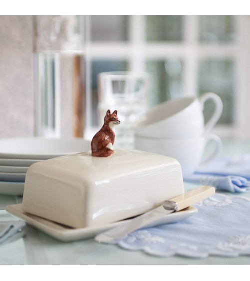 Fuchs - Butterdose aus Keramik, Butterglocke Quail Ceramics butterdosen kaufen