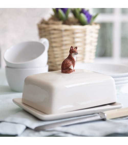 Fuchs - Butterdose aus Keramik, Butterglocke Quail Ceramics butterdosen kaufen