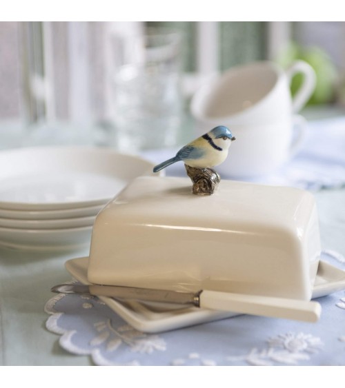 Blue Tit - Ceramic butter dish Quail Ceramics