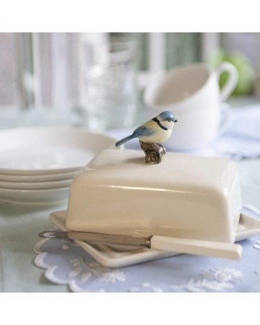 Cinciarella blu - Porta burro in ceramica Quail Ceramics da tavola