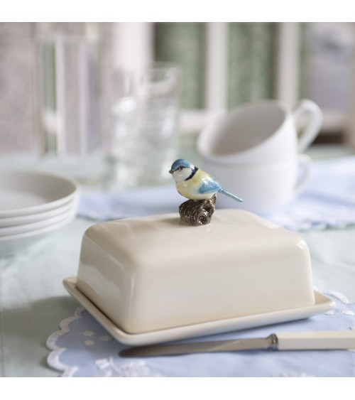 Blaumeise - Butterdose aus Keramik, Butterglocke Quail Ceramics butterdosen kaufen
