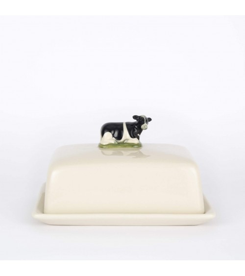 Mucca Holstein - Porta burro in ceramica Quail Ceramics da tavola