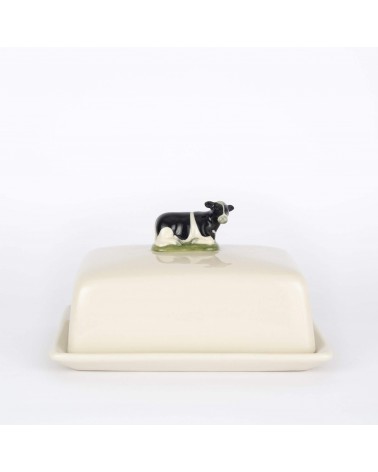Mucca Holstein - Porta burro in ceramica Quail Ceramics da tavola