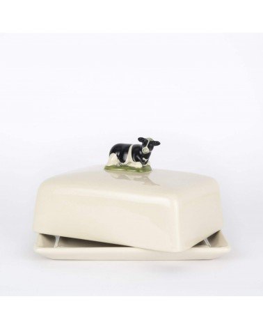 Mucca Holstein - Porta burro in ceramica Quail Ceramics da tavola