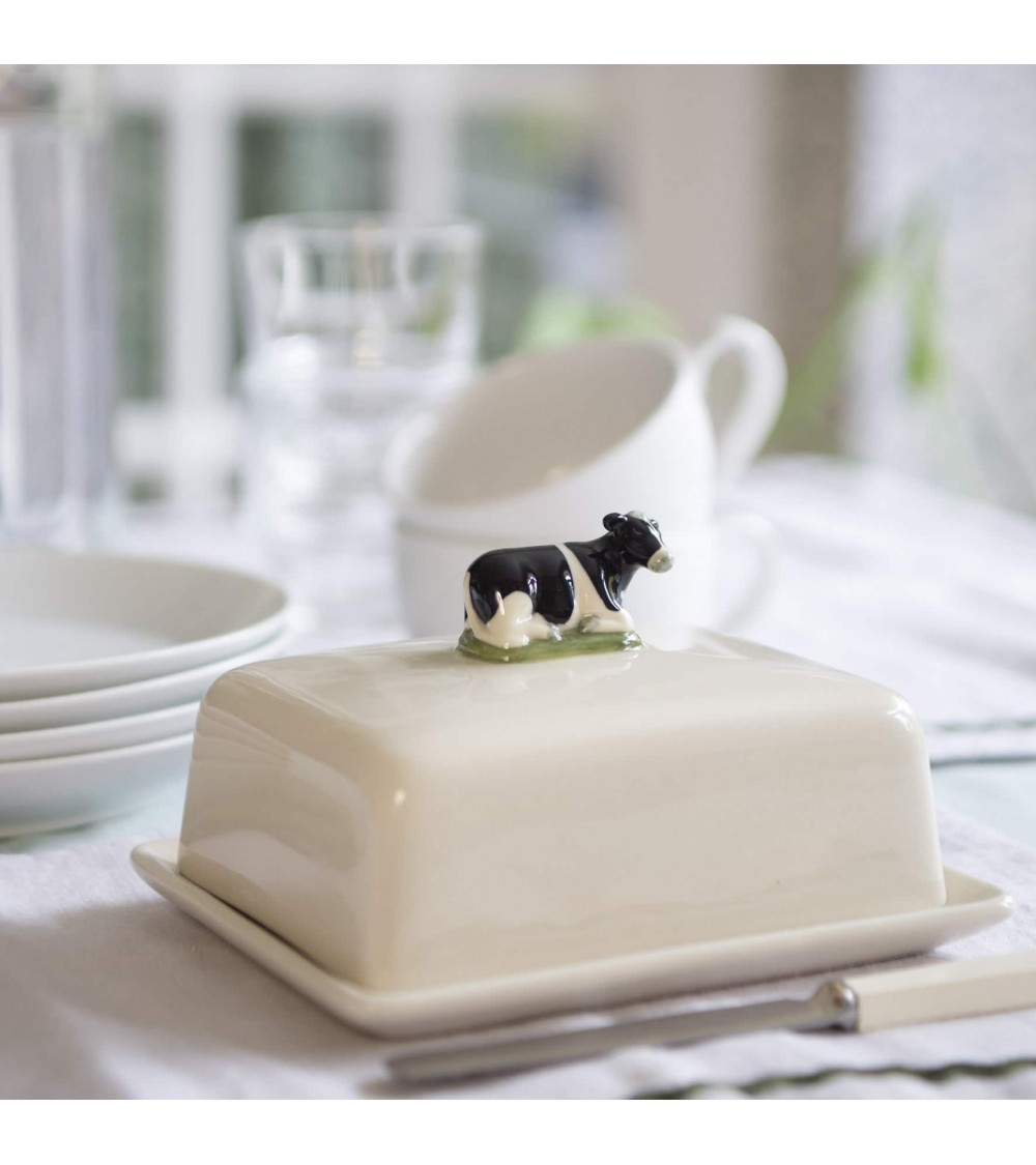 Mucca Holstein - Porta burro in ceramica Quail Ceramics da tavola