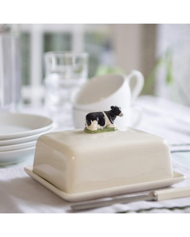 Friesian Cow - Ceramic butter dish Quail Ceramics