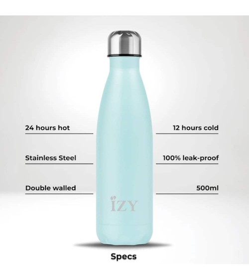 Turquoise blue - Thermos Bootle 500 ml IZY Bottles best water bottle