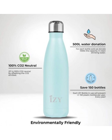 Turquoise blue - Thermos Bootle 500 ml IZY Bottles best water bottle