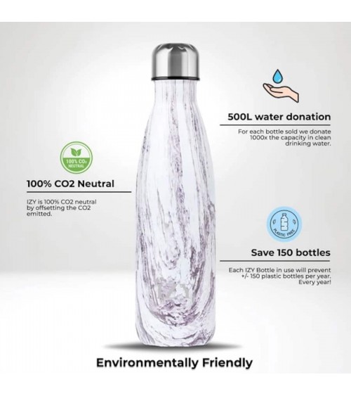 Design viola - Bottiglia isolata 500 ml IZY Bottles borracce termiche