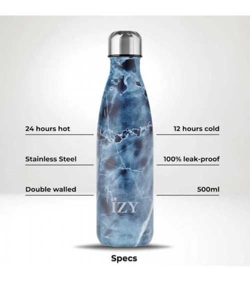 Blauer Marmor - Thermo Trinkflasche IZY Bottles trink thermos flaschen wasserflaschen sport kaufen