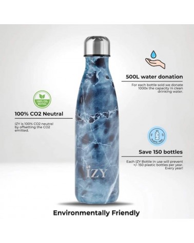 Blauer Marmor - Thermo Trinkflasche IZY Bottles trink thermos flaschen wasserflaschen sport kaufen