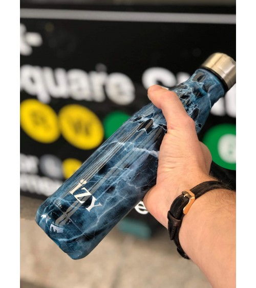 Marbre bleu - Bouteille Isotherme 500 ml IZY Bottles gourde sport metal d eau aluminium thé design