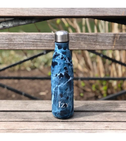 Blauer Marmor - Thermo Trinkflasche IZY Bottles trink thermos flaschen wasserflaschen sport kaufen