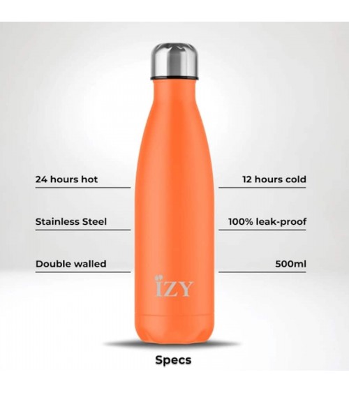 Arancione - Bottiglia isolata 500 ml IZY Bottles borracce termiche