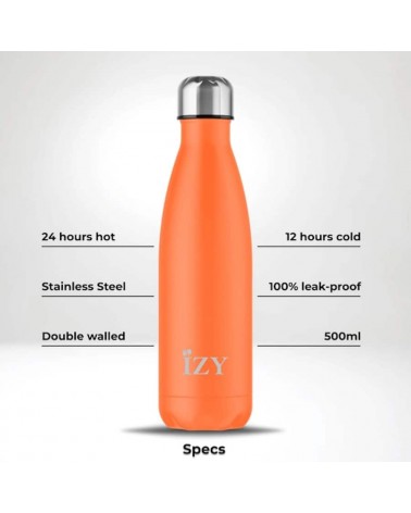 Orange - Thermos Bootle 500 ml IZY Bottles best water bottle