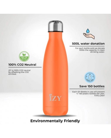 Arancione - Bottiglia isolata 500 ml IZY Bottles borracce termiche