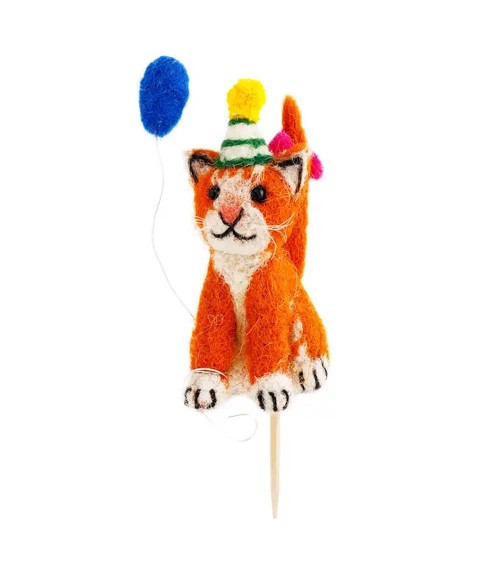 Colin, le chat roux - Décoration pour gâteau d'anniversaire Sew Heart Felt original kitatori suisse