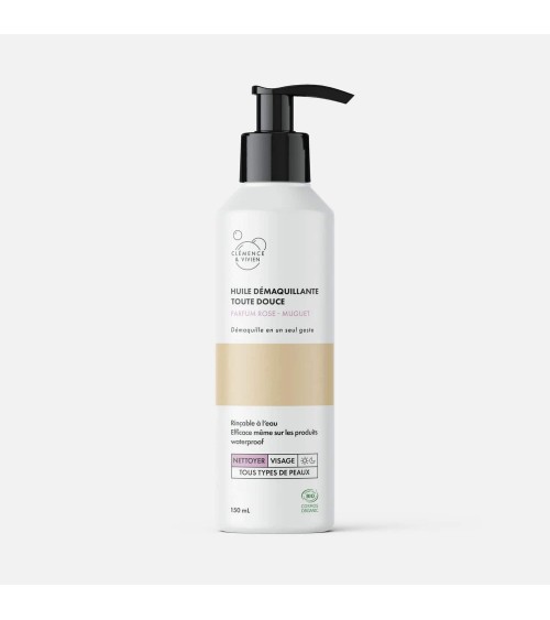 Cleansing oil - Rose and lily of the valley fragrance Clémence et Vivien vegan cruelty free cosmetic compagnies