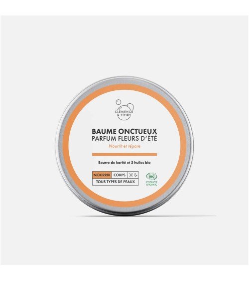 Baume oncteux - parfum fleurs d'été Clémence et Vivien cosmetique naturel de qualité vegan