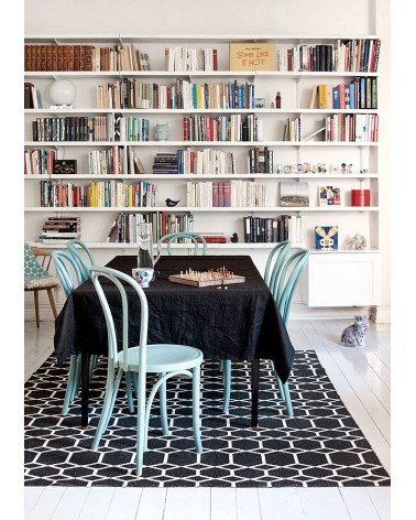 Vinyl Teppich - INGRID Schwarz Brita Sweden küchenteppich küchenläufer waschbar waschbarer outdoor teppich Teppichläufer balkon