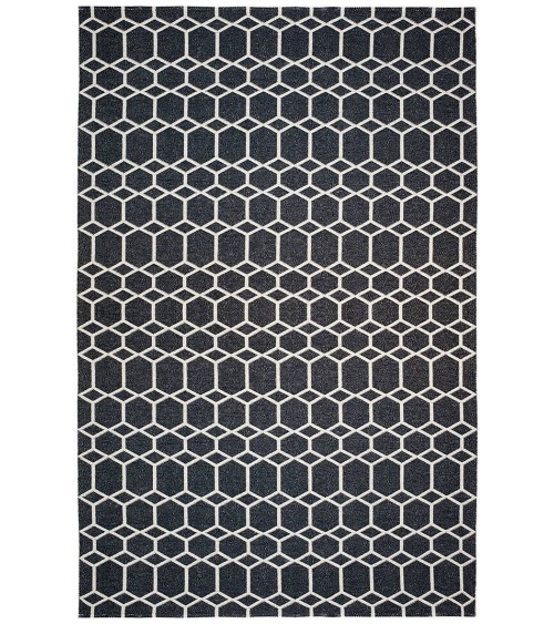 Tapis Vinyle - INGRID Noir Brita Sweden tapis scandinave en vinyle lavable en machine de cuisine exterieur salon couloir