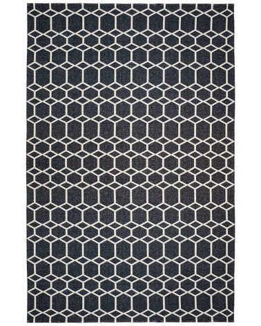 Vinyl Teppich - INGRID Schwarz Brita Sweden küchenteppich küchenläufer waschbar waschbarer outdoor teppich Teppichläufer balkon