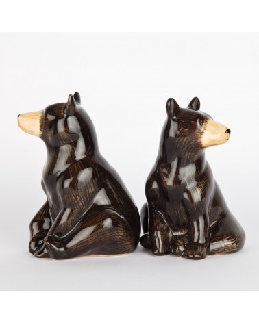 Ours Noir - Salière et poivrier original en céramique Quail Ceramics design sel saliere poivrier salier poivrière