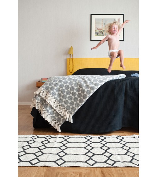 Vinyl Rug - INGRID Black Brita Sweden cool vinyl rugs runner for kitchen washable outdoor rugs