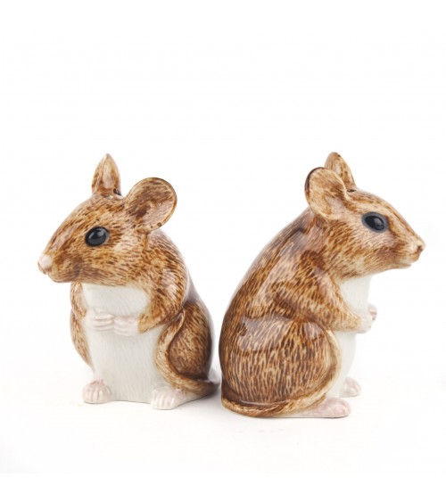Wood Mouse - Table salt and pepper shakers Quail Ceramics pots set shaker cute unique cool