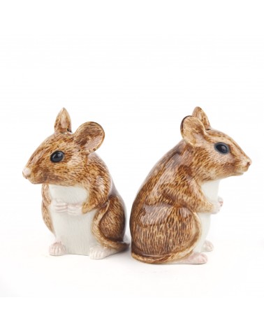 Wood Mouse - Table salt and pepper shakers Quail Ceramics pots set shaker cute unique cool