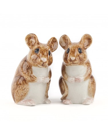 Wood Mouse - Table salt and pepper shakers Quail Ceramics pots set shaker cute unique cool
