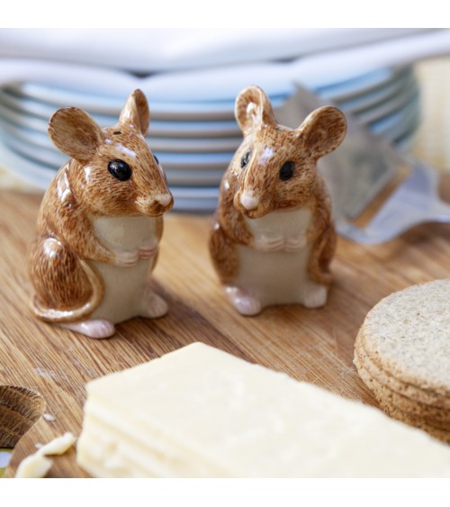 Wood Mouse - Table salt and pepper shakers Quail Ceramics pots set shaker cute unique cool