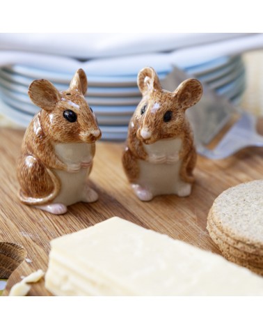 Wood Mouse - Table salt and pepper shakers Quail Ceramics pots set shaker cute unique cool