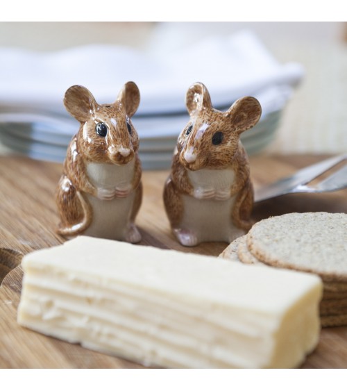 Wood Mouse - Table salt and pepper shakers Quail Ceramics pots set shaker cute unique cool